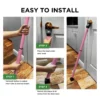 Step-by-step guide to installing a door-mounted resistance band holder.