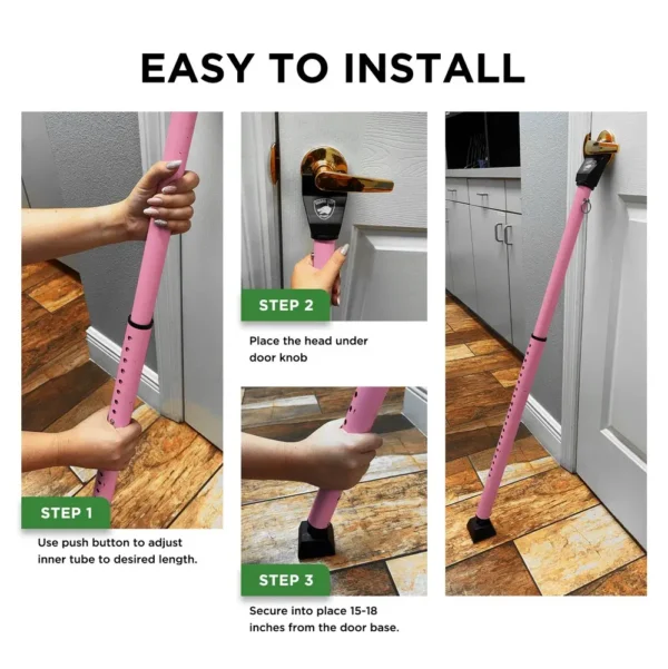 Step-by-step guide to installing a door-mounted resistance band holder.